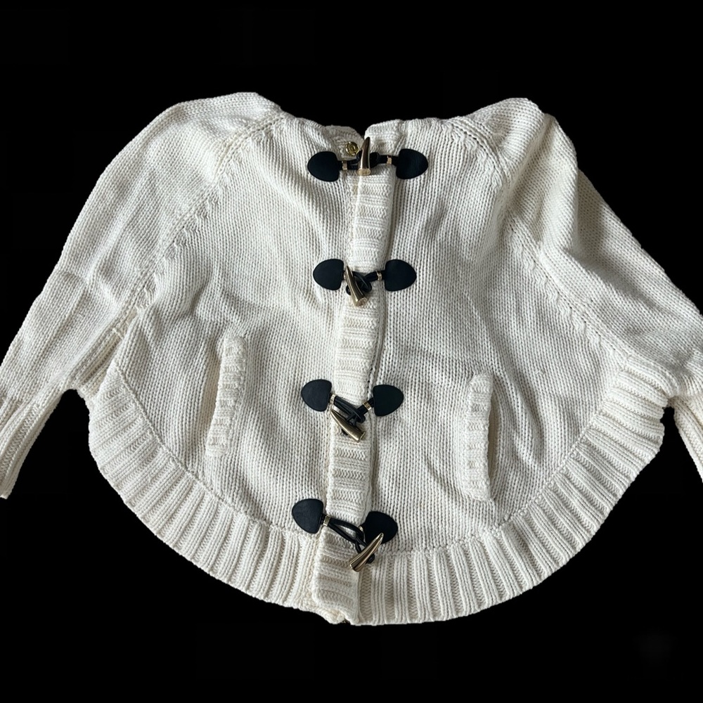 Michael Kors White Winter Poncho